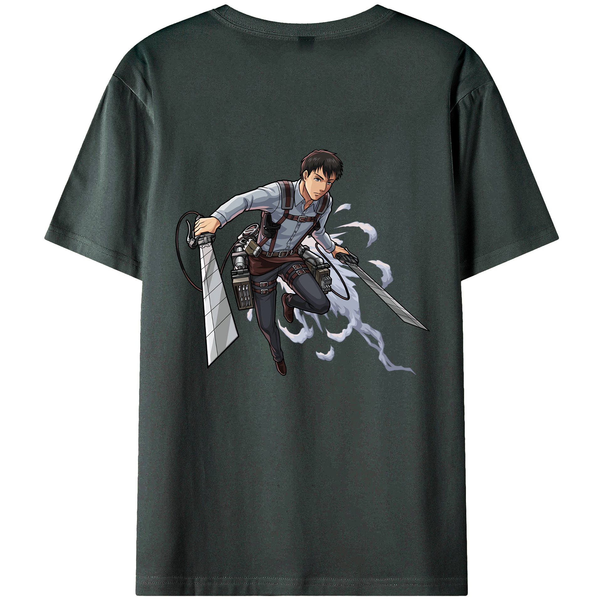 （画像用） 進撃の巨人 ベルトルト・フーバー Attack on Titan Bertholdt Hoover 綿100％ メンズ半袖Tシャツ（バックプリント） 通気性